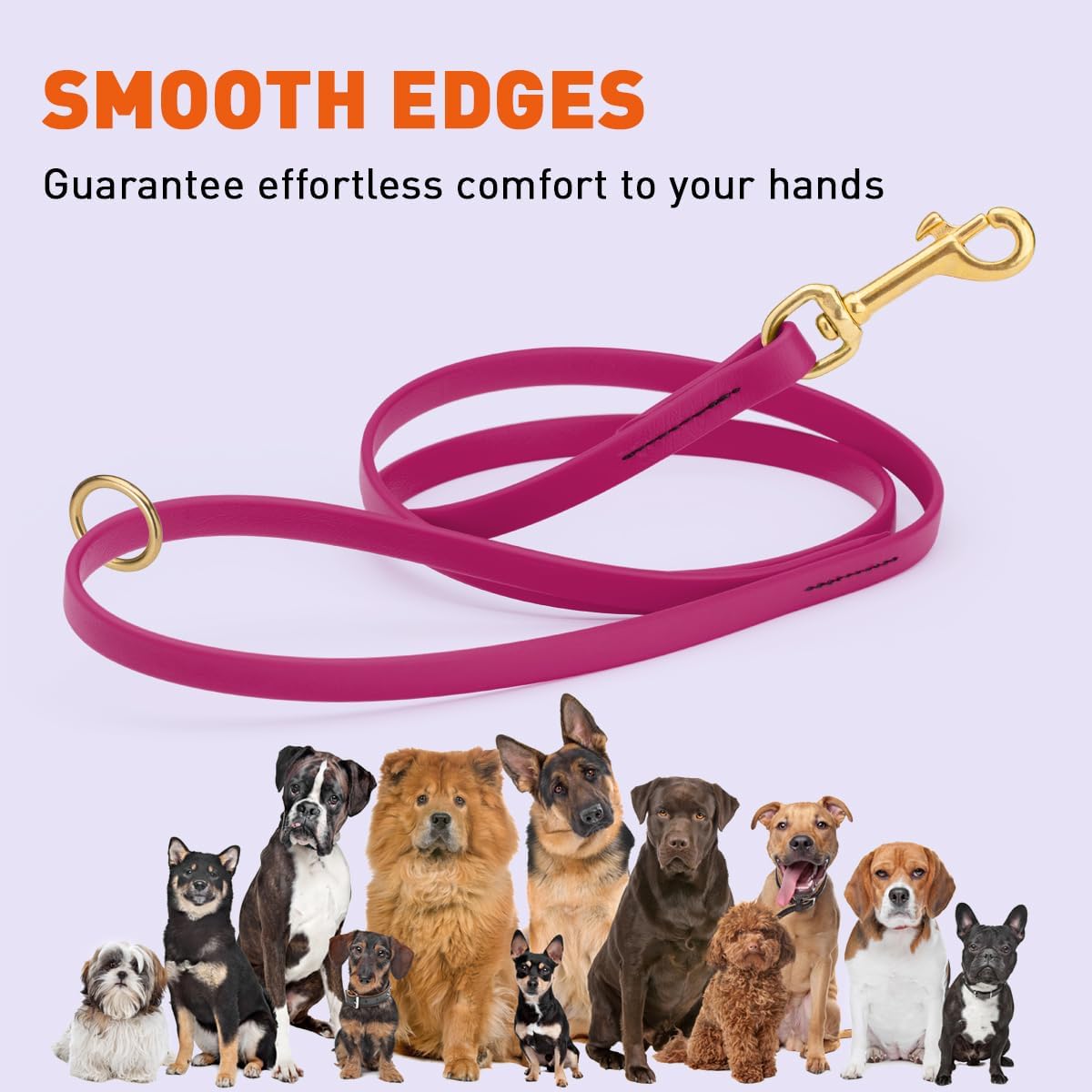 Biothane Working Lead for Dogs 6ft Black - Colors A