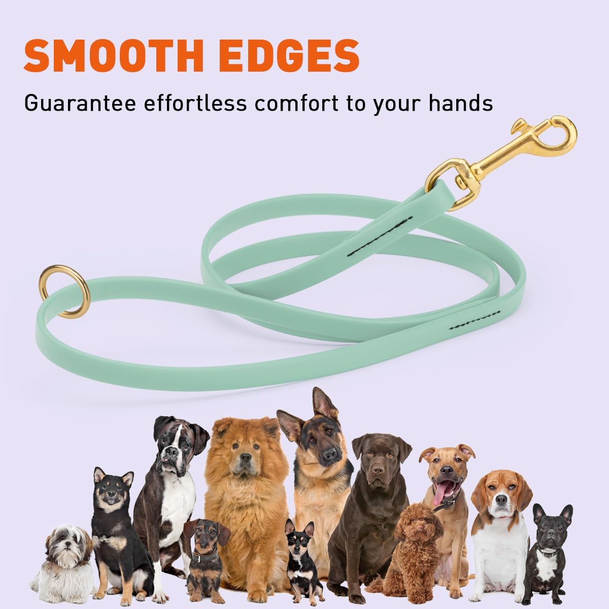 Biothane Working Lead for Dogs 6ft Black - Colors A