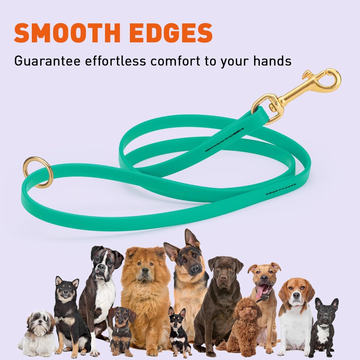 Biothane Working Lead for Dogs 6ft Black - Colors A