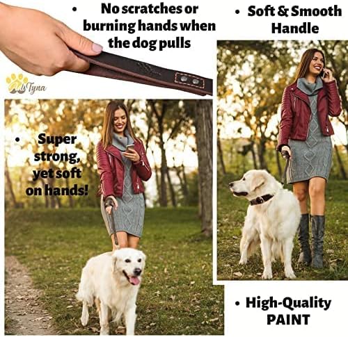 Leather Dog Leash for Large, Medium, and Small Dogs, 6ft x 3/4"