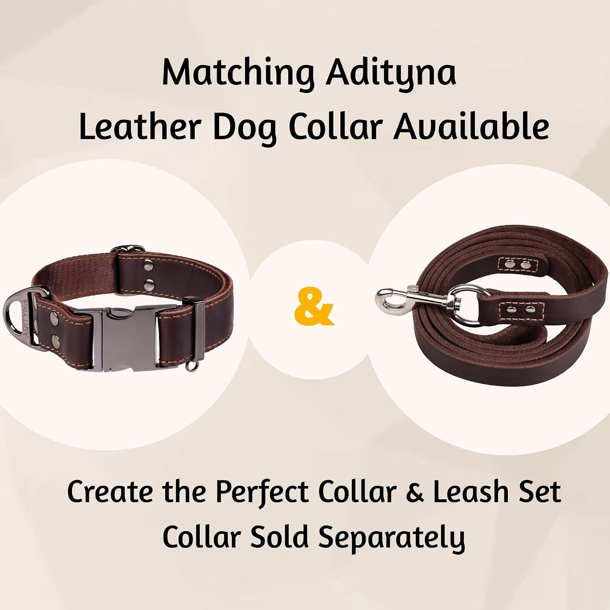 Leather Dog Leash for Large, Medium, and Small Dogs, 6ft x 3/4"