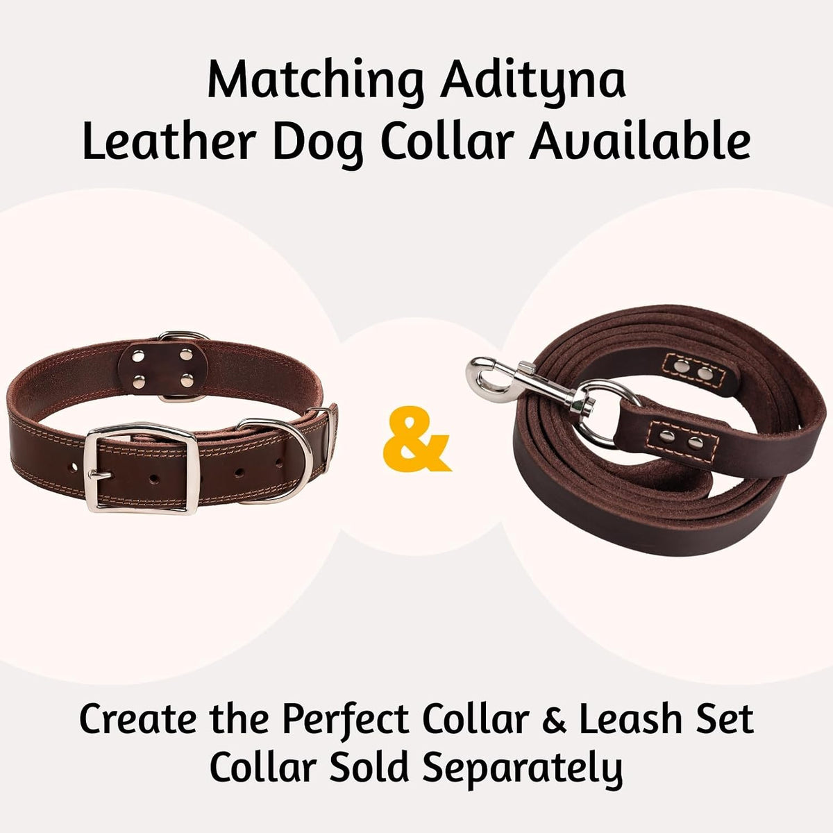 Leather Dog Leash for Large, Medium, and Small Dogs, 6ft x 3/4"