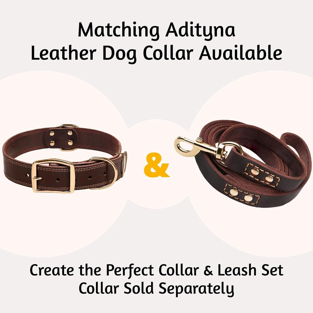Leather Dog Leash for Large, Medium, and Small Dogs, 6ft x 3/4"