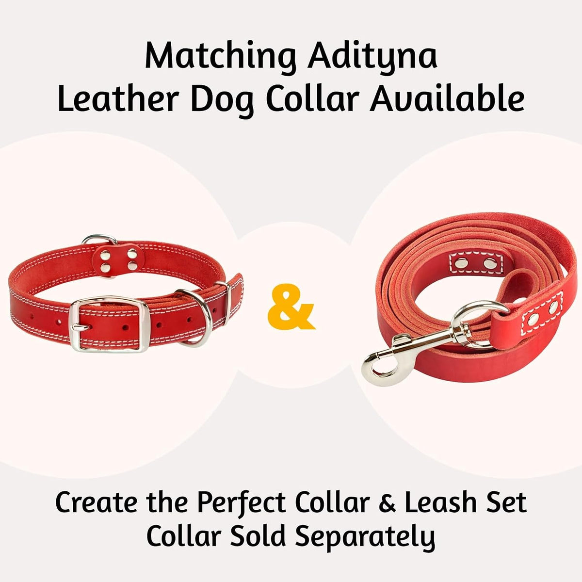 Leather Dog Leash for Large, Medium, and Small Dogs, 6ft x 3/4"