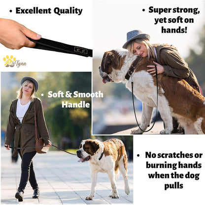 Leather Dog Leash for Large, Medium, and Small Dogs, 6ft x 3/4"