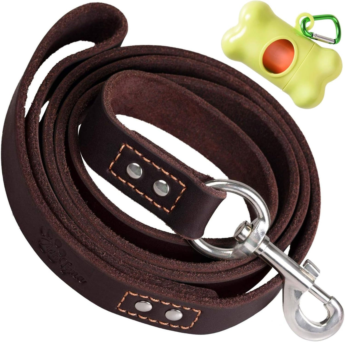 Leather Dog Leash for Large, Medium, and Small Dogs, 6ft x 3/4"