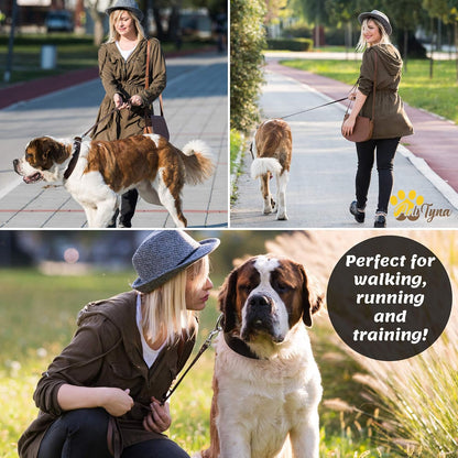 Leather Dog Leash for Large, Medium, and Small Dogs, 6ft x 3/4"