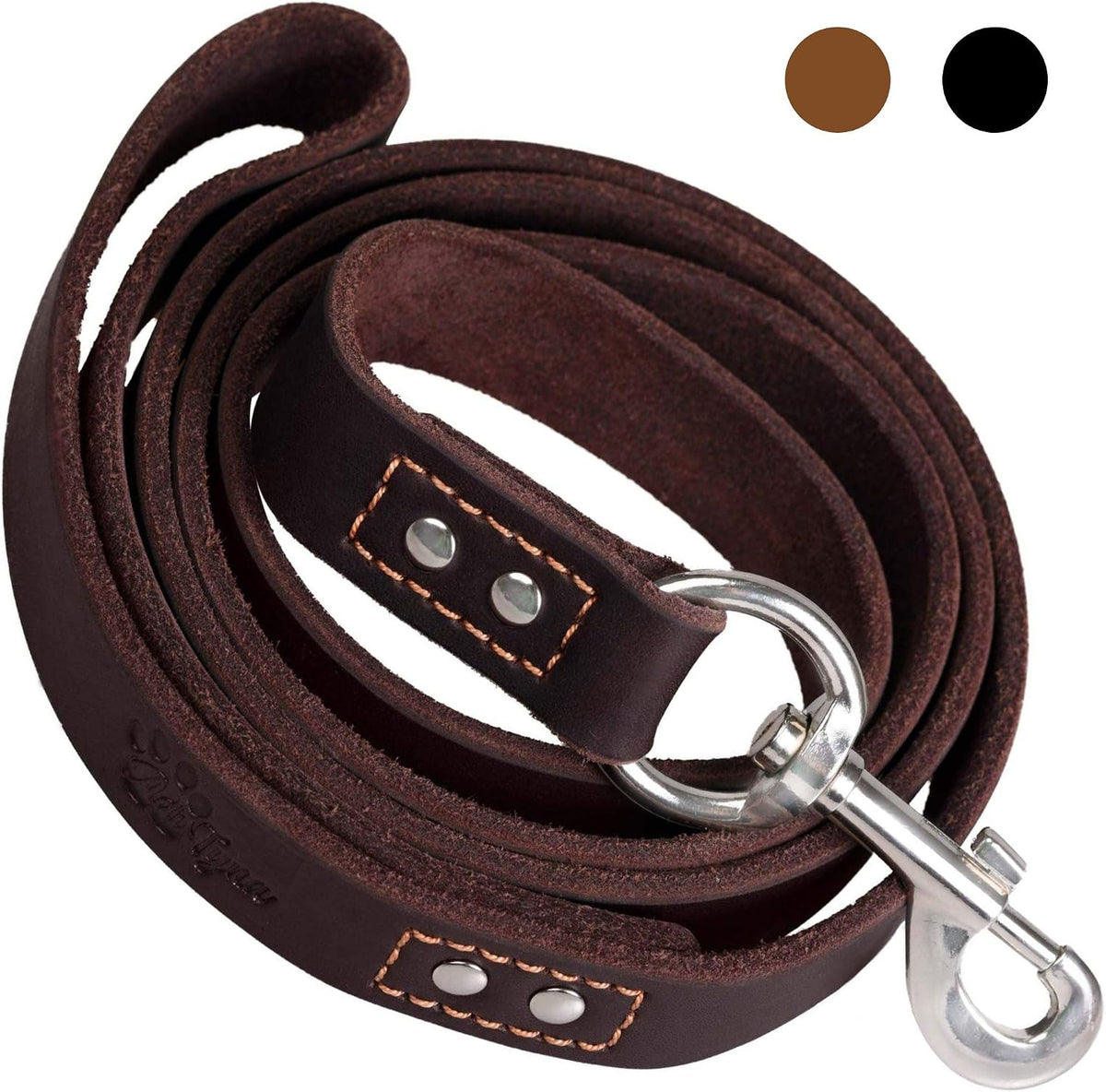 Leather Dog Leash for Large, Medium, and Small Dogs, 6ft x 3/4"