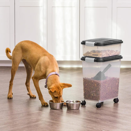 30 lb + 11 lb Airtight Pet Food Storage Containers with Wheels