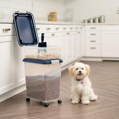 30 lb + 11 lb Airtight Pet Food Storage Containers with Wheels