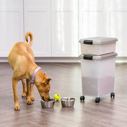 30 lb + 11 lb Airtight Pet Food Storage Containers with Wheels