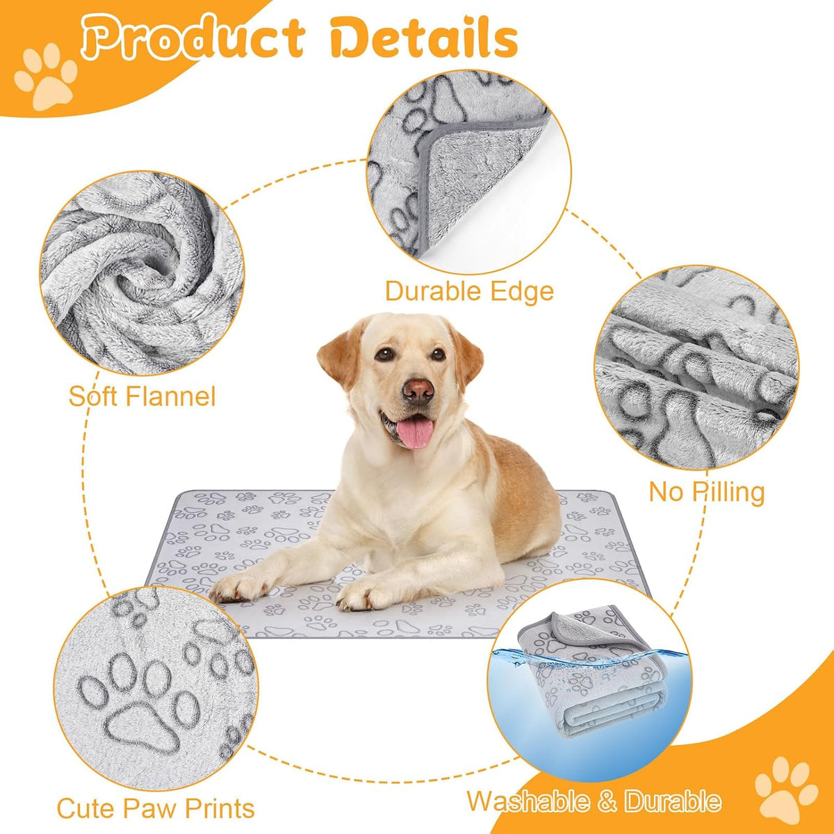 Dog Blankets for Small, Medium Dogs, Puppy Blanket Washable