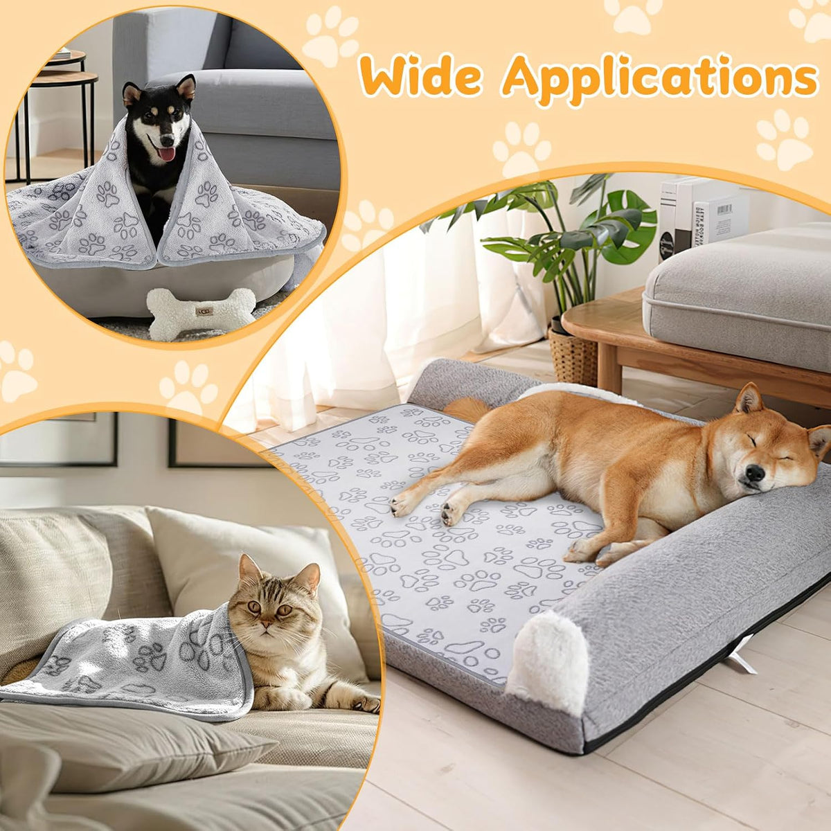 Dog Blankets for Small, Medium Dogs, Puppy Blanket Washable