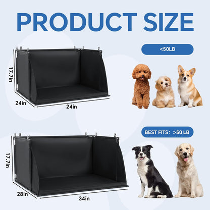 Dog Pee Pad Holder with High Walls, Foldable Dog Litter Box Pee Shields Indoor Dog Potty for Small and Medium Dogs, No Spill Pee Pad Holder Tray for Dogs Work (33.8*28*17.7in). Patent Pending