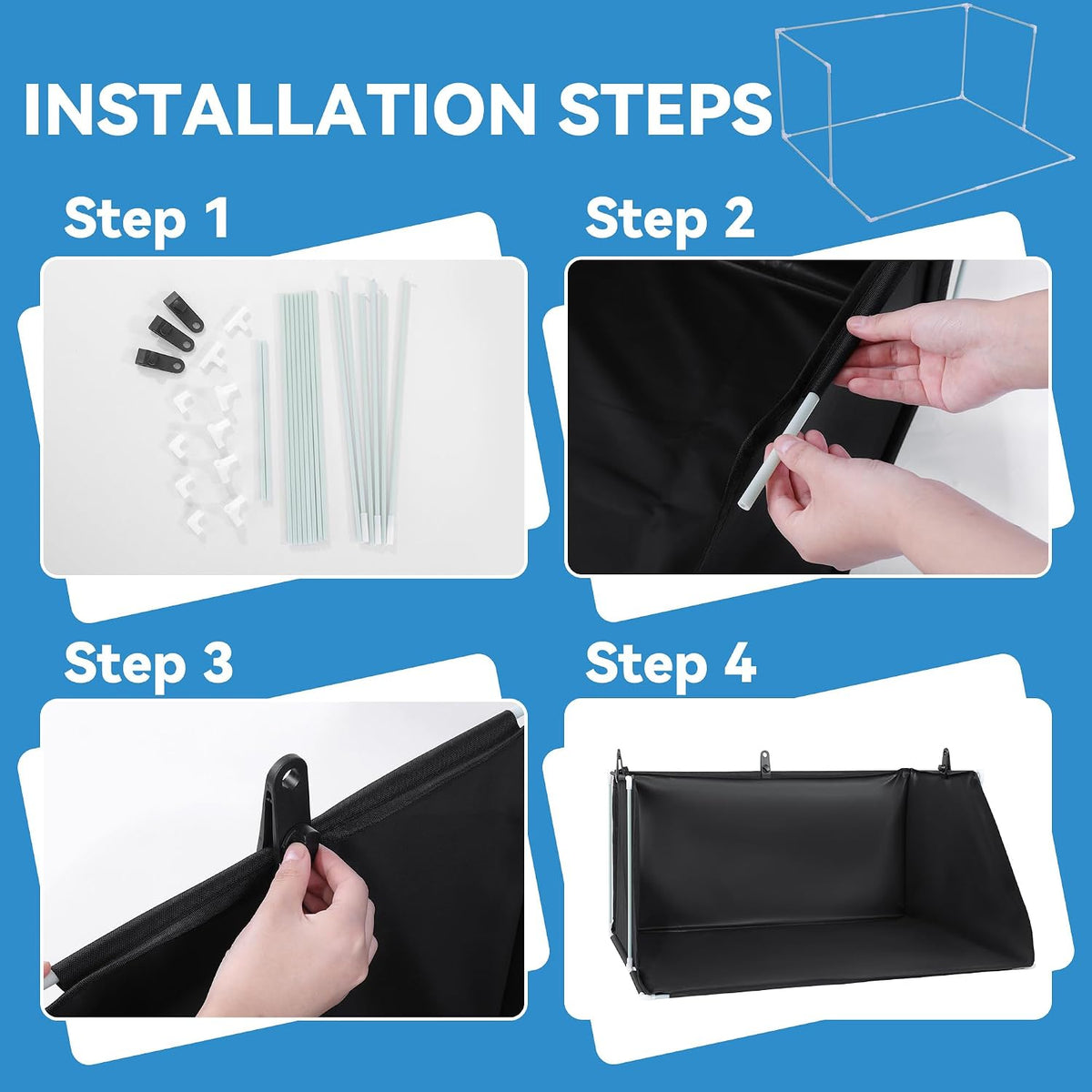 Dog Pee Pad Holder with High Walls, Foldable Dog Litter Box Pee Shields Indoor Dog Potty for Small and Medium Dogs, No Spill Pee Pad Holder Tray for Dogs Work (33.8*28*17.7in). Patent Pending