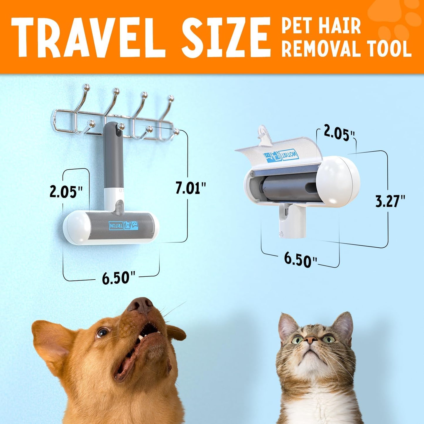 Travel Pet Hair Removal Tool & Rug Gripper – Portable Fur Remover and Anti-Slip Rug Tape to Keep Floors Clean and Secure
