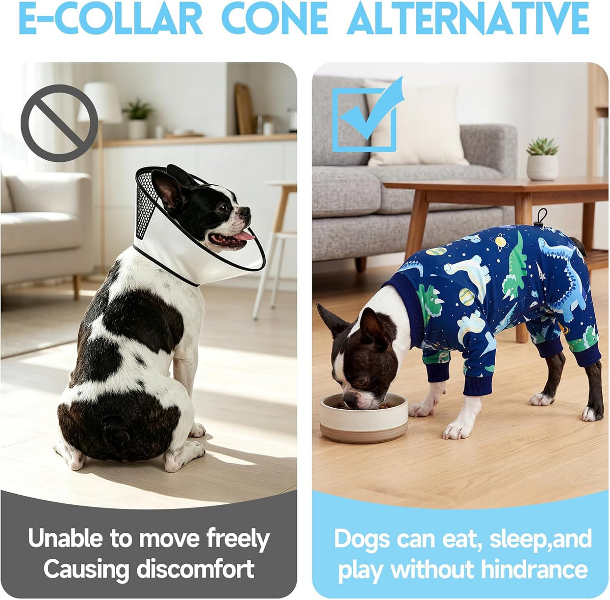 2 Pack Dog Surgery Recovery Suit, Dog Onesie for Surgery Male Female with Adjustable Drawstring, Long Sleeve Surgical Pet Cone Alternatives for Prevent Licking Wounds Anti Shedding, 4XL