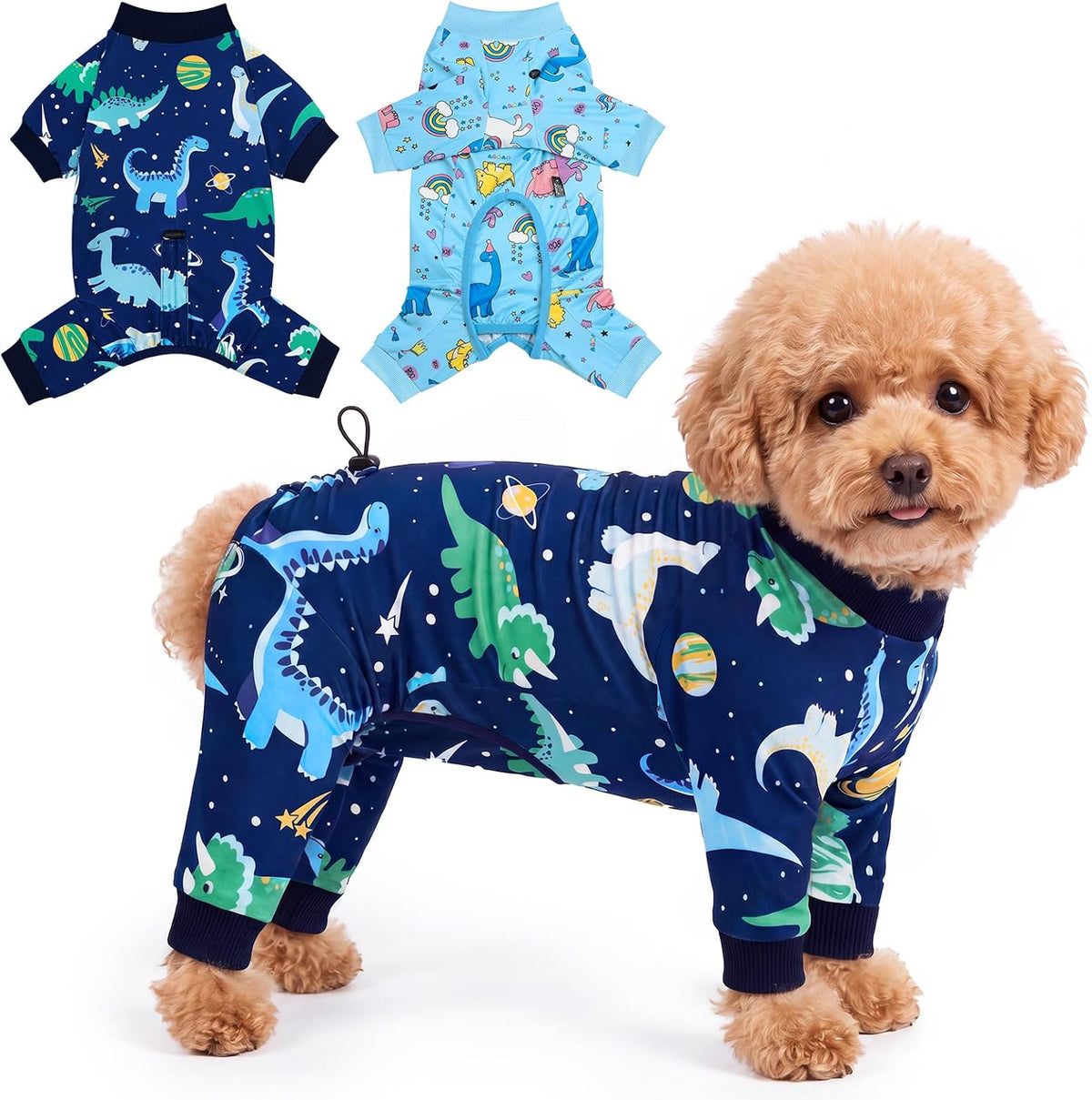 2 Pack Dog Surgery Recovery Suit, Dog Onesie for Surgery Male Female with Adjustable Drawstring, Long Sleeve Surgical Pet Cone Alternatives for Prevent Licking Wounds Anti Shedding, 4XL