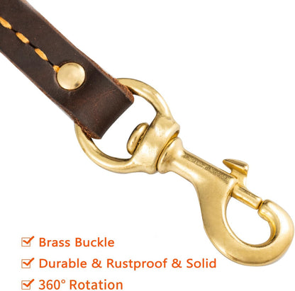 Leather Dog Leash 6ft, Dog Leashes for Large Dogs Heavy Duty, Soft Handmade Leather Training Leash for Large & Medium Dogs (6ftx3/4inch, Brown)
