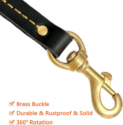 Leather Dog Leash 6ft, Dog Leashes for Large Dogs Heavy Duty, Soft Handmade Leather Training Leash for Large & Medium Dogs (6ftx3/4inch, Brown)