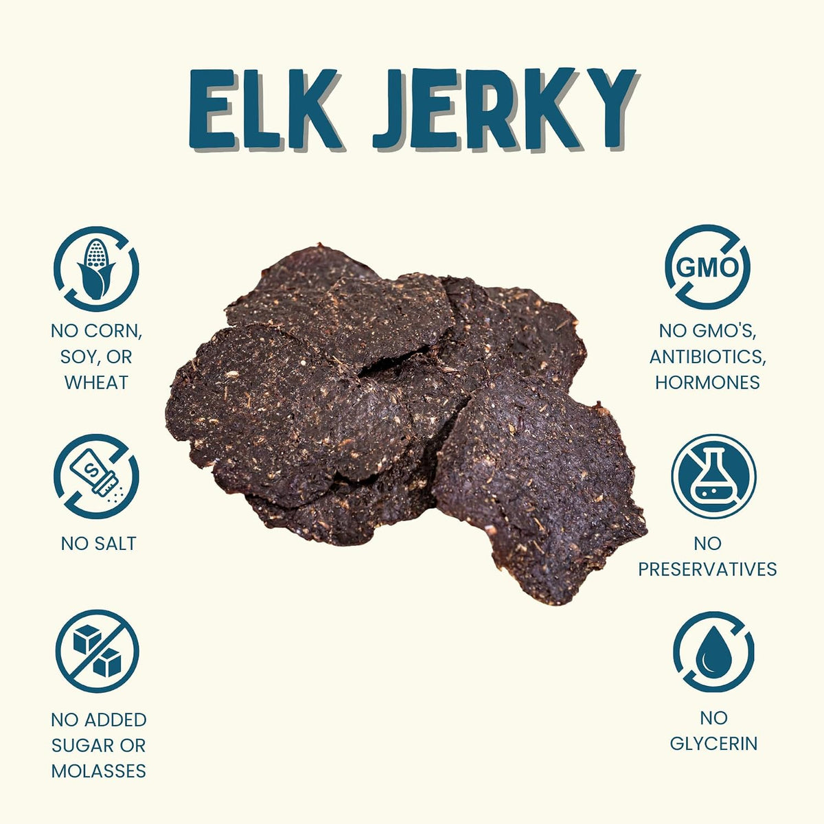 Winnie Lou Elk Jerky Dog Treats – Limited Ingredient, Human Grade, Training Treats for Small, Medium & Large Dogs, USA Made, High Protein, Chews, Hypoallergenic, Sensative Stomach (1 Pack)