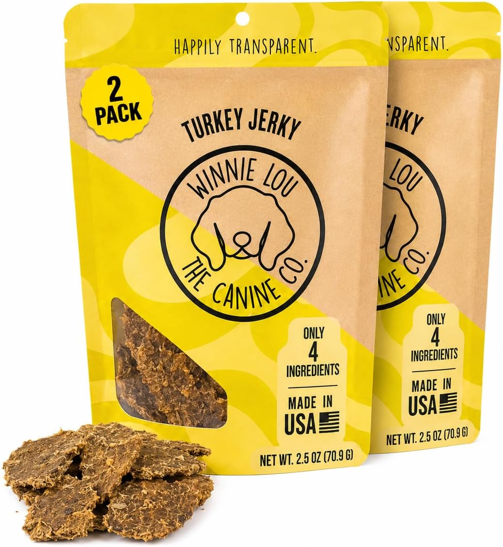 Winnie Lou Elk Jerky Dog Treats – Limited Ingredient, Human Grade, Training Treats for Small, Medium & Large Dogs, USA Made, High Protein, Chews, Hypoallergenic, Sensative Stomach (1 Pack)
