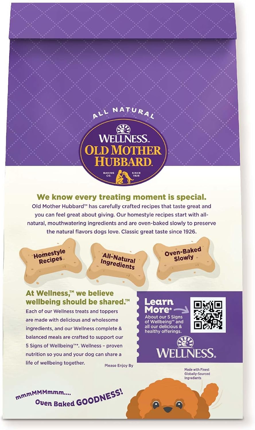 Wellness Old Mother Hubbard Classic Just Vegg'n Dog Biscuits, Natural Training Treats, Sweet Potato, Oats, Apple and Carrot Flavor, Mini Size, 20 oz Bag