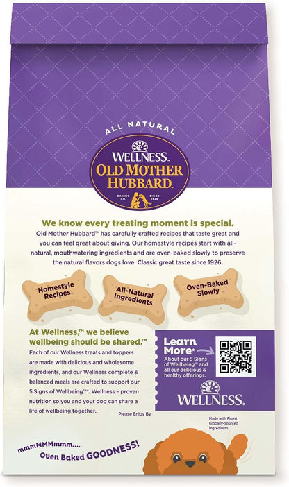 Wellness Old Mother Hubbard Classic Just Vegg'n Dog Biscuits, Natural Training Treats, Sweet Potato, Oats, Apple and Carrot Flavor, Mini Size, 20 oz Bag