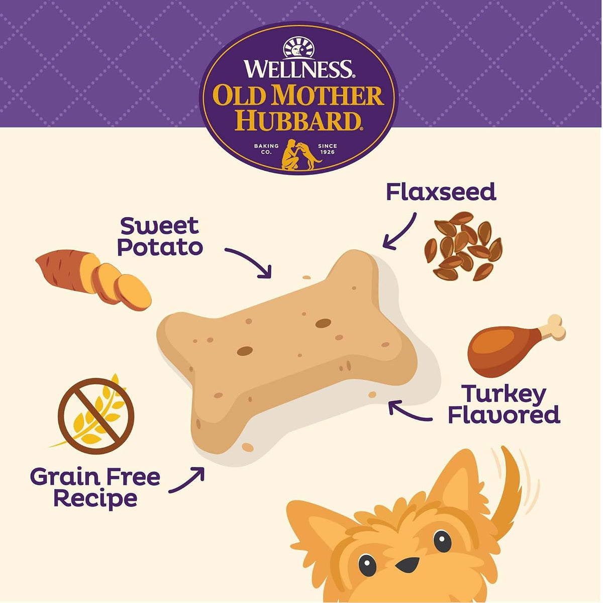 Wellness Old Mother Hubbard Classic Just Vegg'n Dog Biscuits, Natural Training Treats, Sweet Potato, Oats, Apple and Carrot Flavor, Mini Size, 20 oz Bag