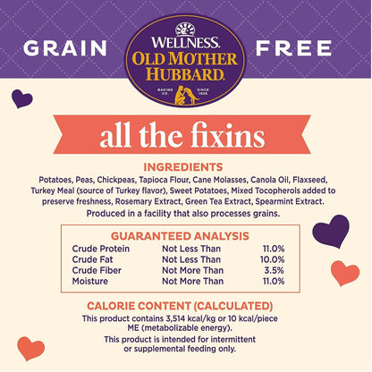 Wellness Old Mother Hubbard Classic Just Vegg'n Dog Biscuits, Natural Training Treats, Sweet Potato, Oats, Apple and Carrot Flavor, Mini Size, 20 oz Bag