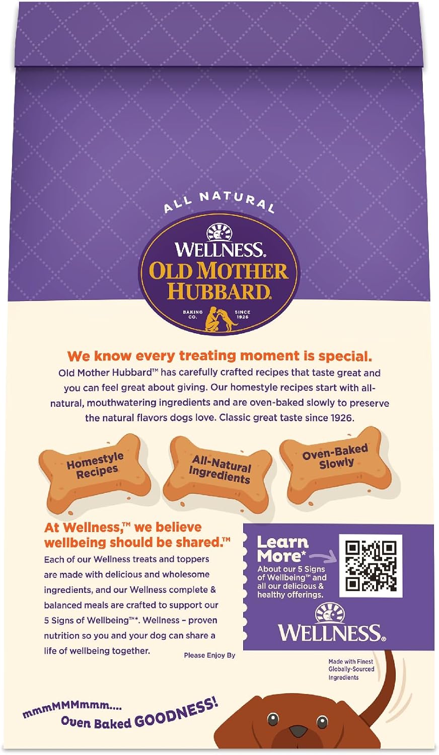 Wellness Old Mother Hubbard Classic Just Vegg'n Dog Biscuits, Natural Training Treats, Sweet Potato, Oats, Apple and Carrot Flavor, Mini Size, 20 oz Bag