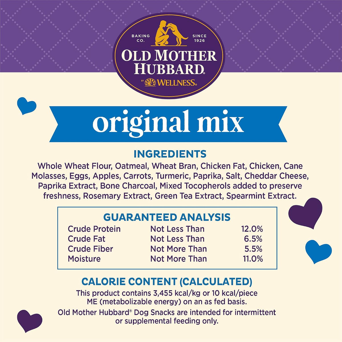 Wellness Old Mother Hubbard Classic Just Vegg'n Dog Biscuits, Natural Training Treats, Sweet Potato, Oats, Apple and Carrot Flavor, Mini Size, 20 oz Bag