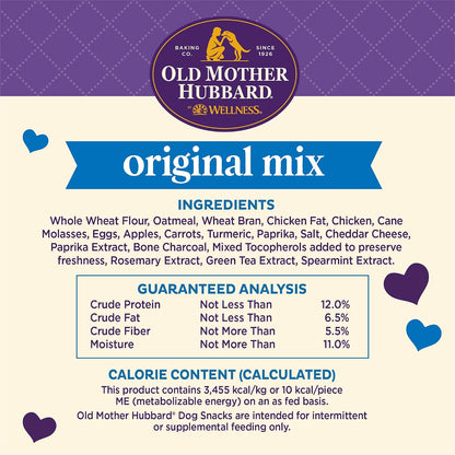 Wellness Old Mother Hubbard Classic Just Vegg'n Dog Biscuits, Natural Training Treats, Sweet Potato, Oats, Apple and Carrot Flavor, Mini Size, 20 oz Bag