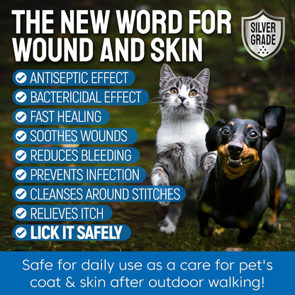 Wound Spray for Pets – Colloidal Silver Wound Care for Dogs & Cats – Helps with Skin Irritation, Hot Spots, Rashes, Scratching, Itch, Bites & Burns – Use a Dog Cone – 4 oz