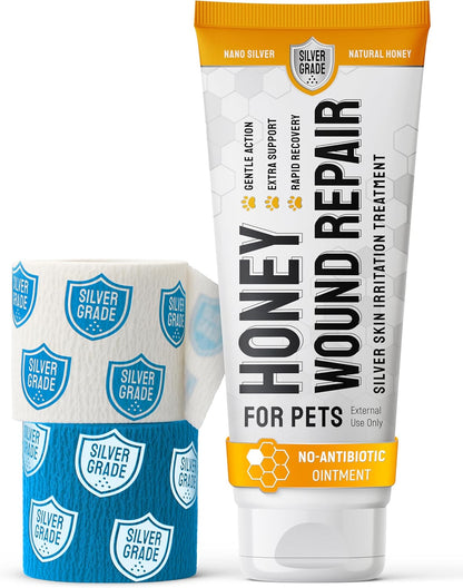 Wound Spray for Pets – Colloidal Silver Wound Care for Dogs & Cats – Helps with Skin Irritation, Hot Spots, Rashes, Scratching, Itch, Bites & Burns – Use a Dog Cone – 4 oz