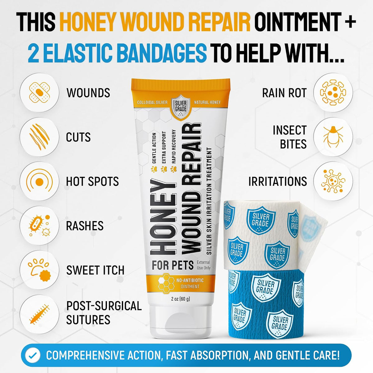 Wound Spray for Pets – Colloidal Silver Wound Care for Dogs & Cats – Helps with Skin Irritation, Hot Spots, Rashes, Scratching, Itch, Bites & Burns – Use a Dog Cone – 4 oz