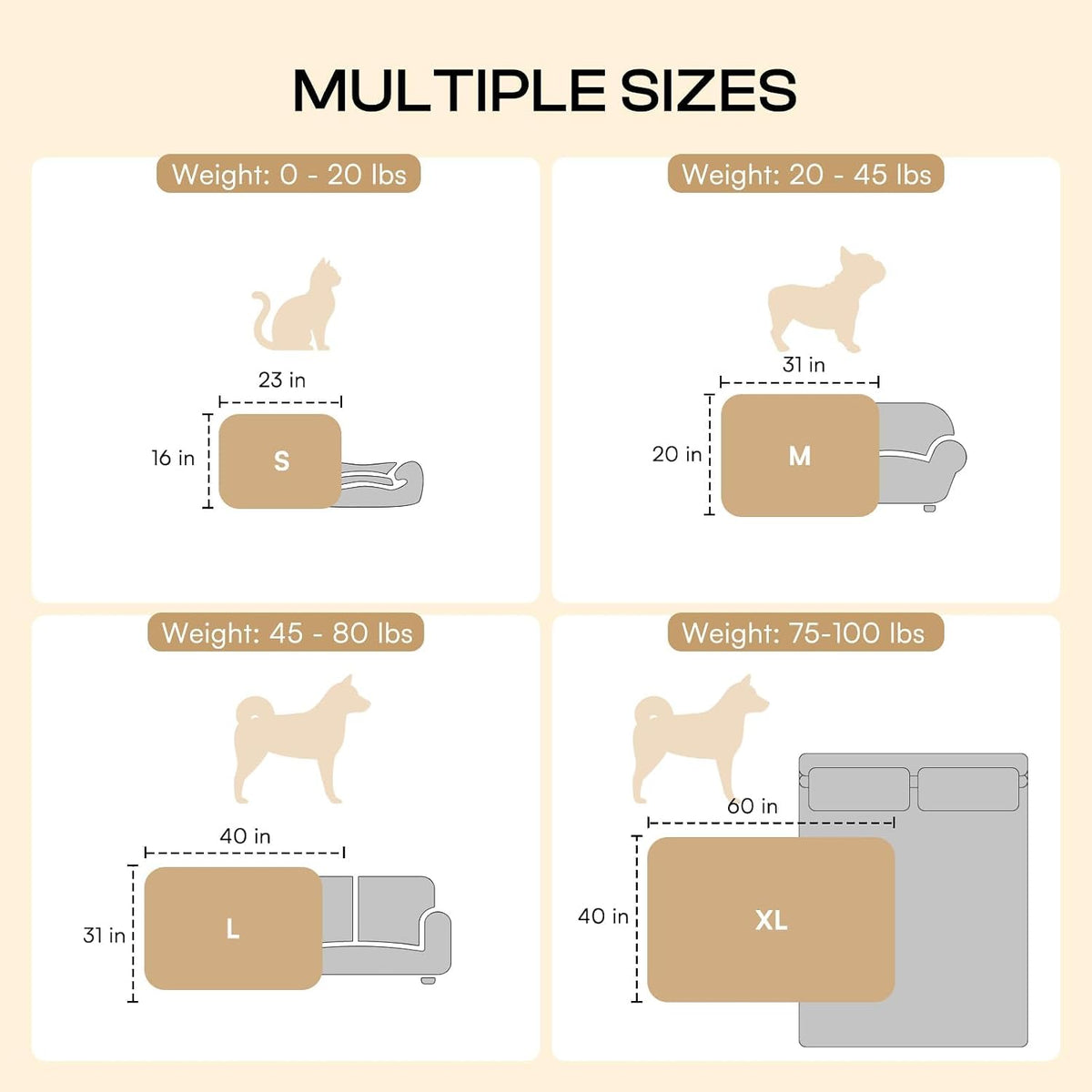 Dog Blankets 3-Pack, Super Soft Fluffy Fleece Pet Throw Warm