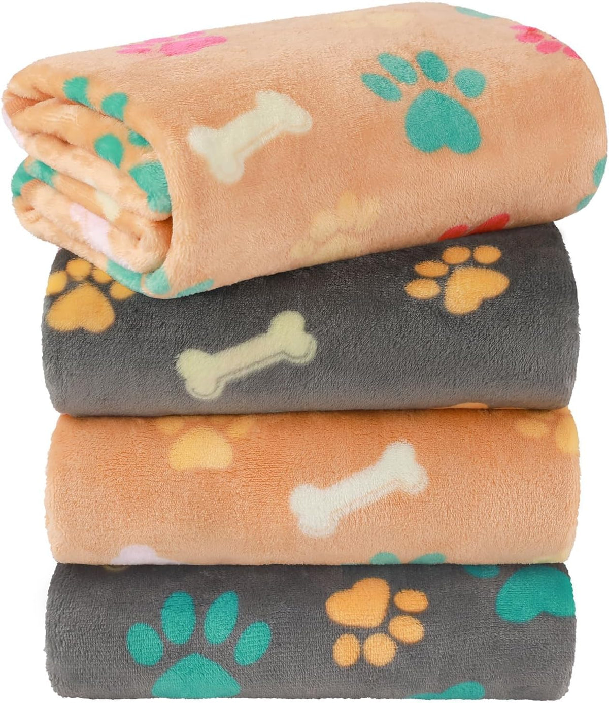 Dog Blankets 3-Pack, Super Soft Fluffy Fleece Pet Throw Warm