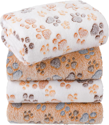 Dog Blankets 3-Pack, Super Soft Fluffy Fleece Pet Throw Warm