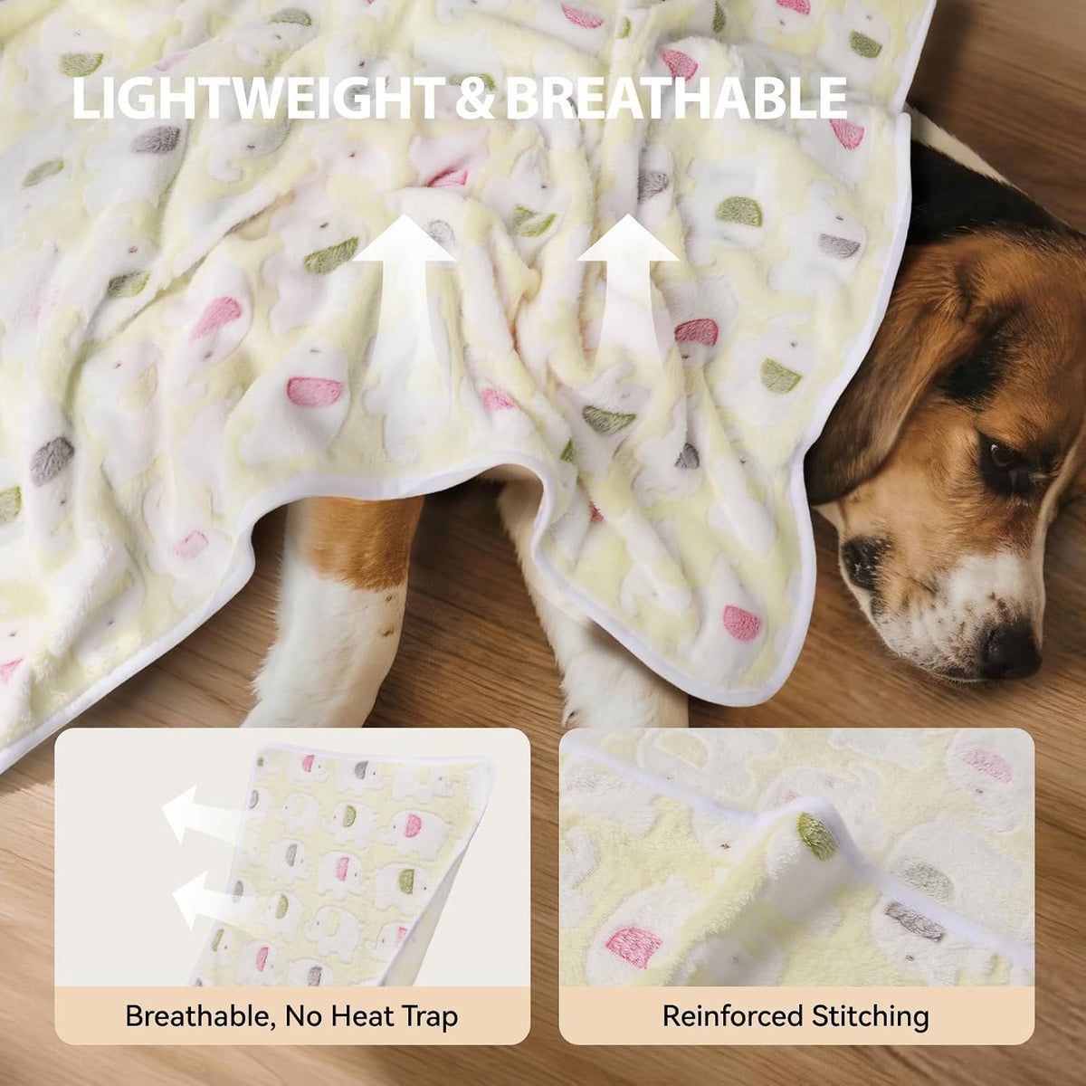 Dog Blankets 3-Pack, Super Soft Fluffy Fleece Pet Throw Warm