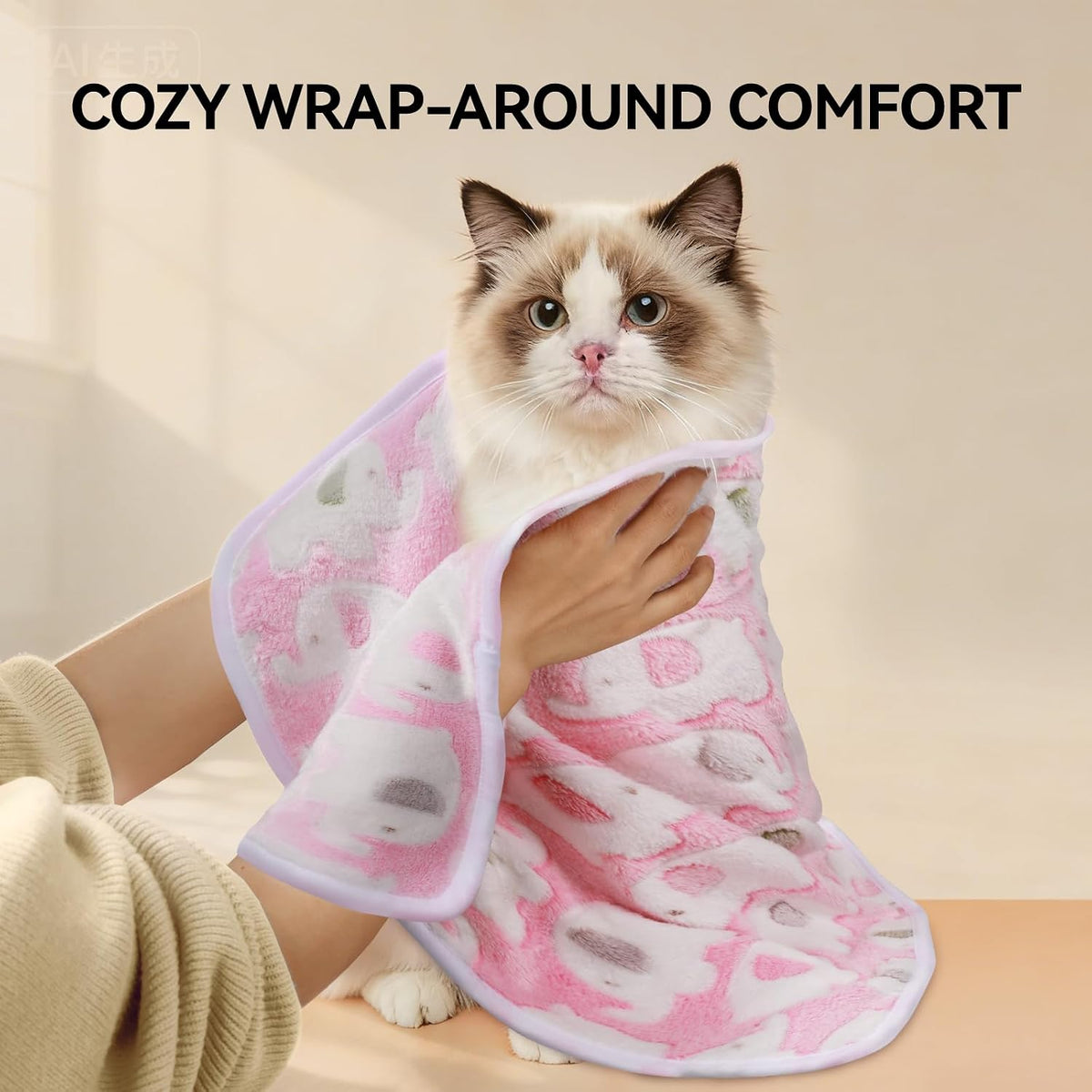 Dog Blankets 3-Pack, Super Soft Fluffy Fleece Pet Throw Warm