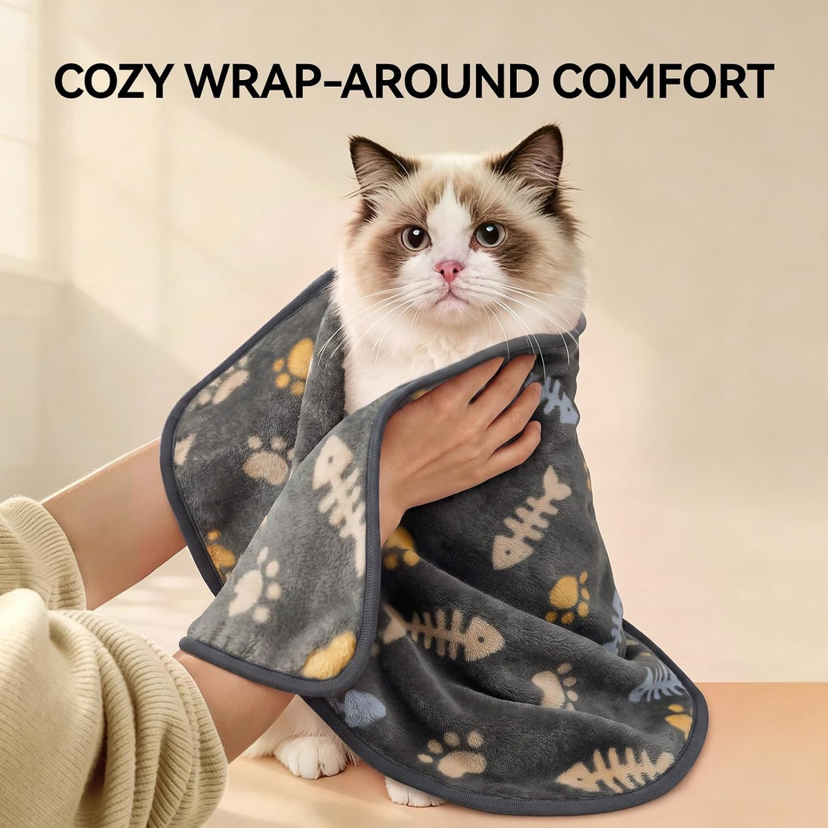 Dog Blankets 3-Pack, Super Soft Fluffy Fleece Pet Throw Warm