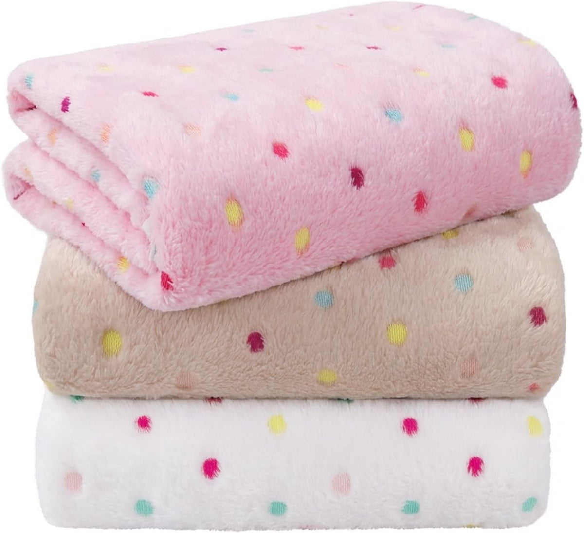 Dog Blankets 3-Pack, Super Soft Fluffy Fleece Pet Throw Warm
