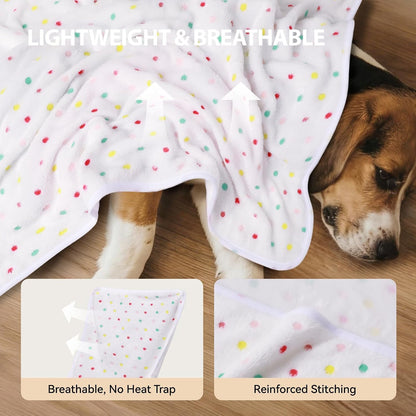 Dog Blankets 3-Pack, Super Soft Fluffy Fleece Pet Throw Warm