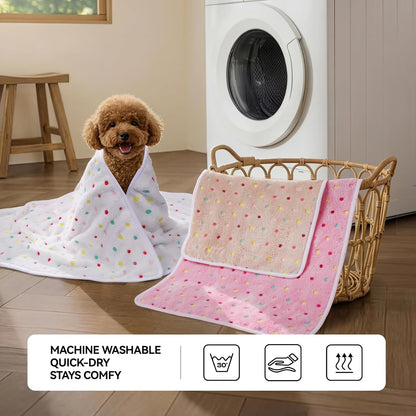 Dog Blankets 3-Pack, Super Soft Fluffy Fleece Pet Throw Warm