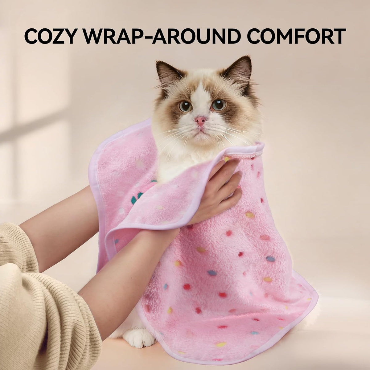 Dog Blankets 3-Pack, Super Soft Fluffy Fleece Pet Throw Warm