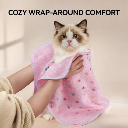 Dog Blankets 3-Pack, Super Soft Fluffy Fleece Pet Throw Warm