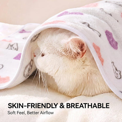 Dog Blankets 3-Pack, Super Soft Fluffy Fleece Pet Throw Warm