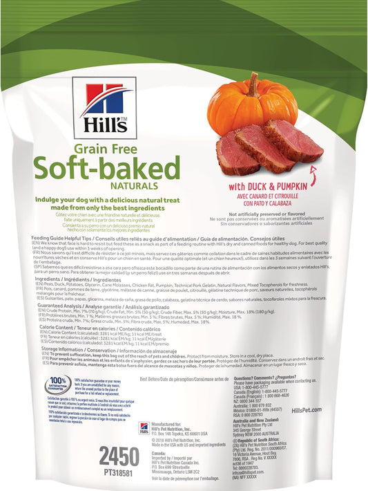 Grain Free Soft-Baked Naturals Dog Treats, Duck & Pumpkin