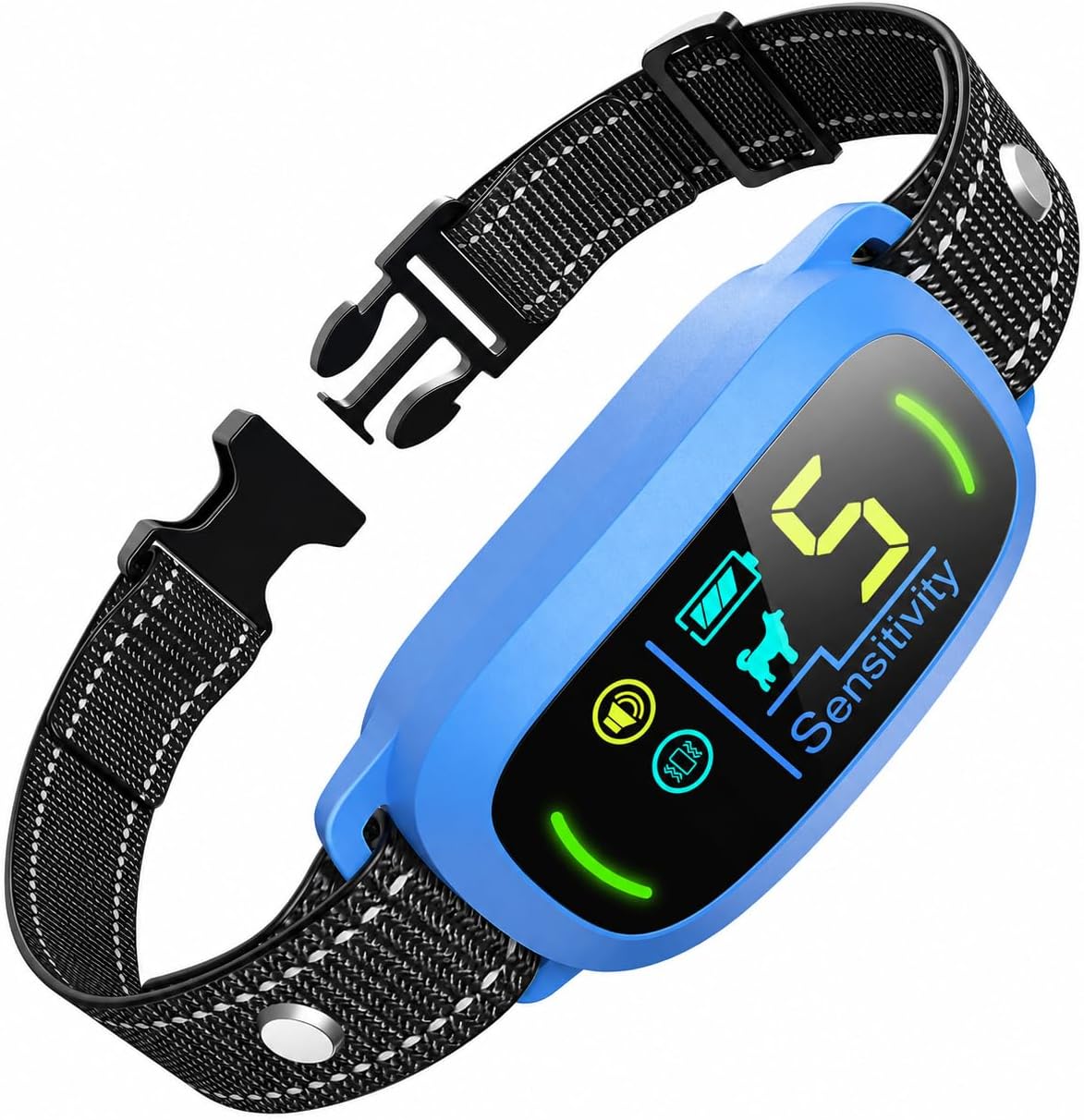 Dog Bark Collar, Rechargeable Smart Collar, Anti Barking Training Collar with 5 Adjustable Sensitivity Beep Vibration, Bark Collar for Large Medium Small Dogs (Black)
